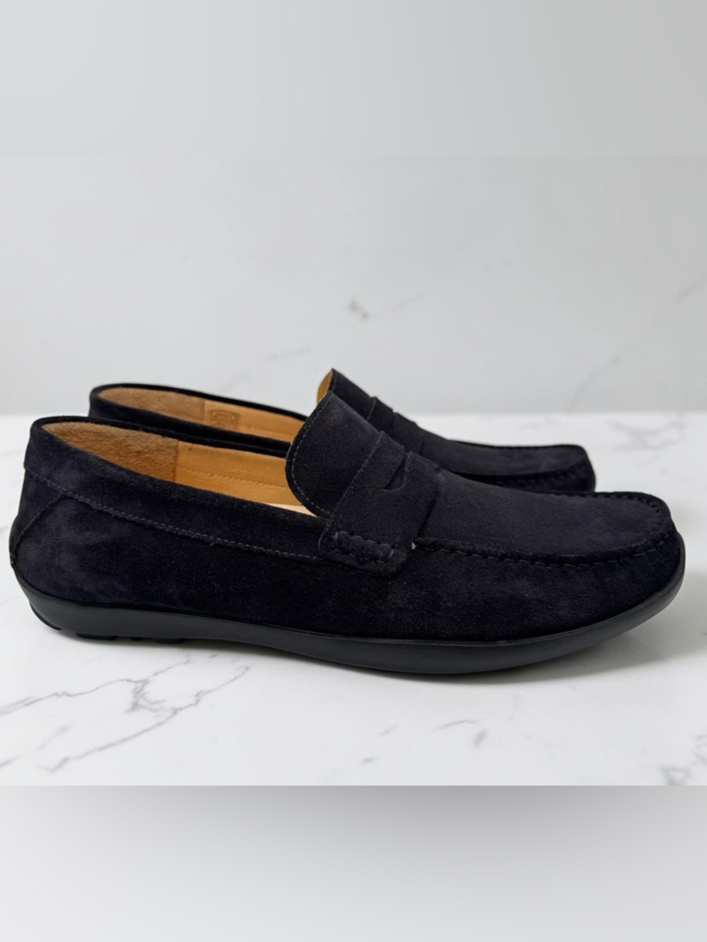 Samuel Hubbard Men's "Free Spirit" Driver Moc Navy Suede Size 13 M